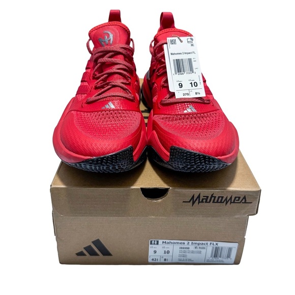 adidas Mahomes 2 Impact FLX Race Against Time Men 9 Collegiate Red/Black New - Picture 2 of 14